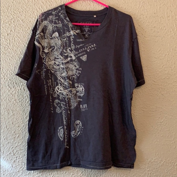 Guess Other - Guess Graphic Blue Gray T-Shirt XL